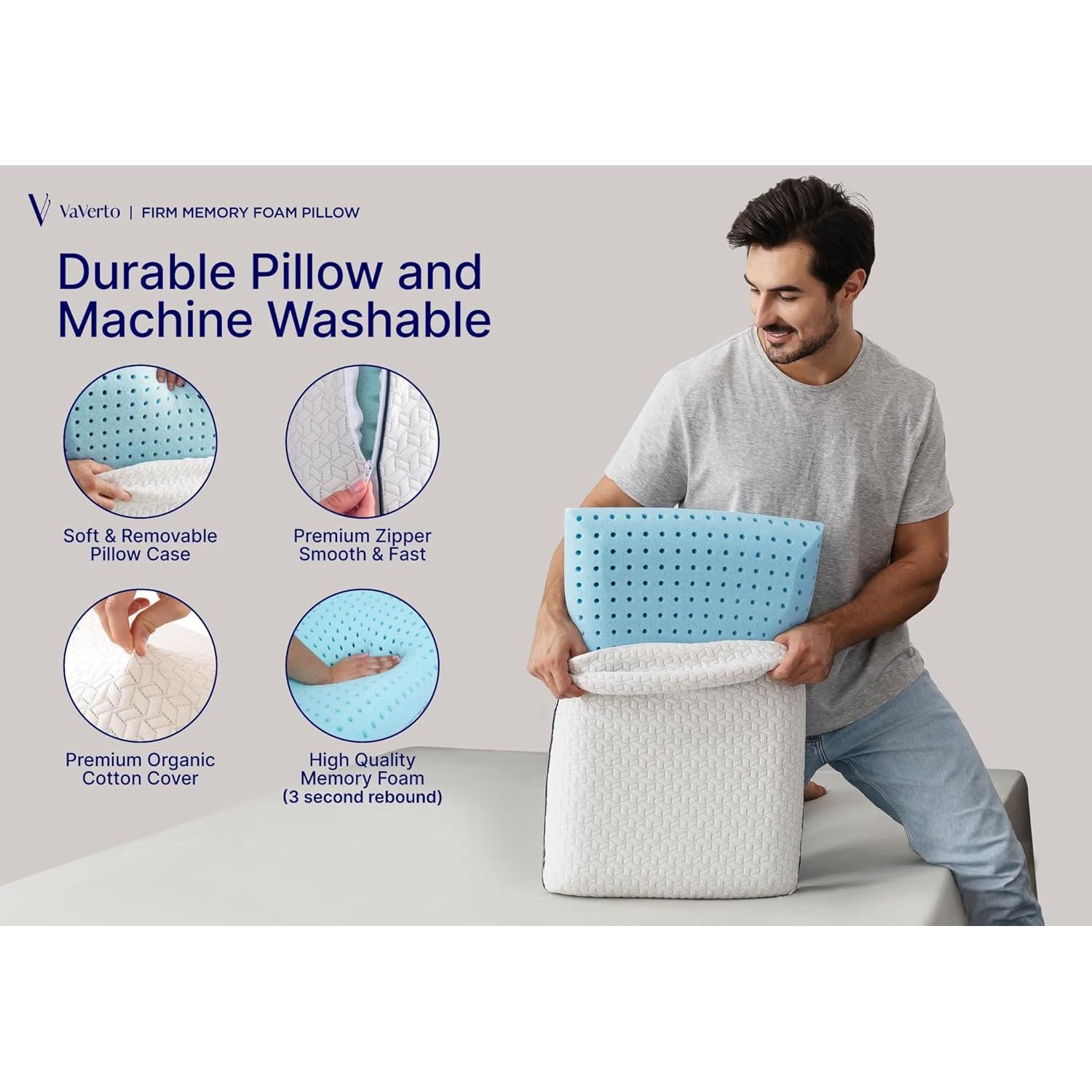 Almohada de Gel Espuma con Memoria Vaverto Estándar 63.5x40.6cm