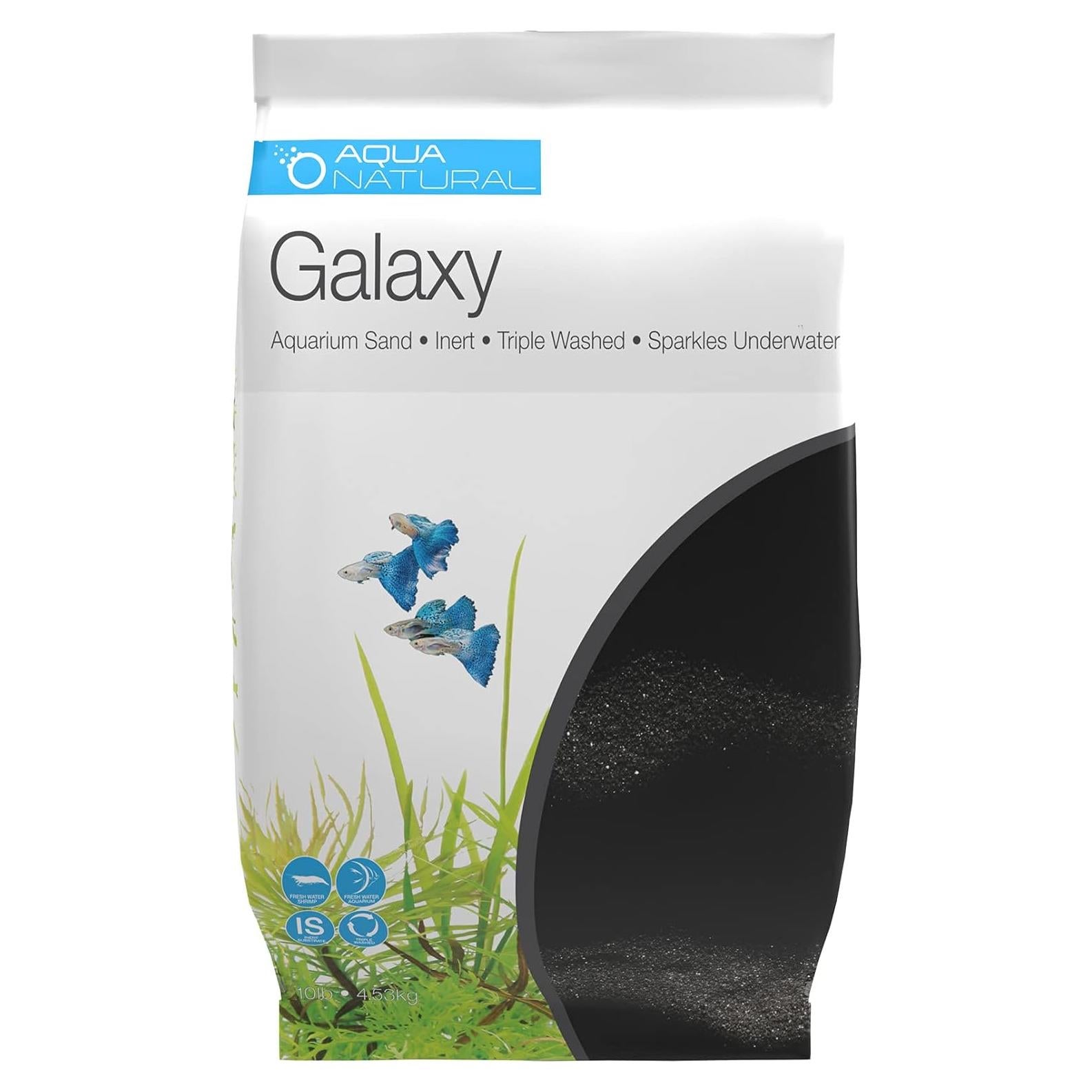 Sustrato de arena negra Aqua Natural Galaxy 4.49kg para acuarios