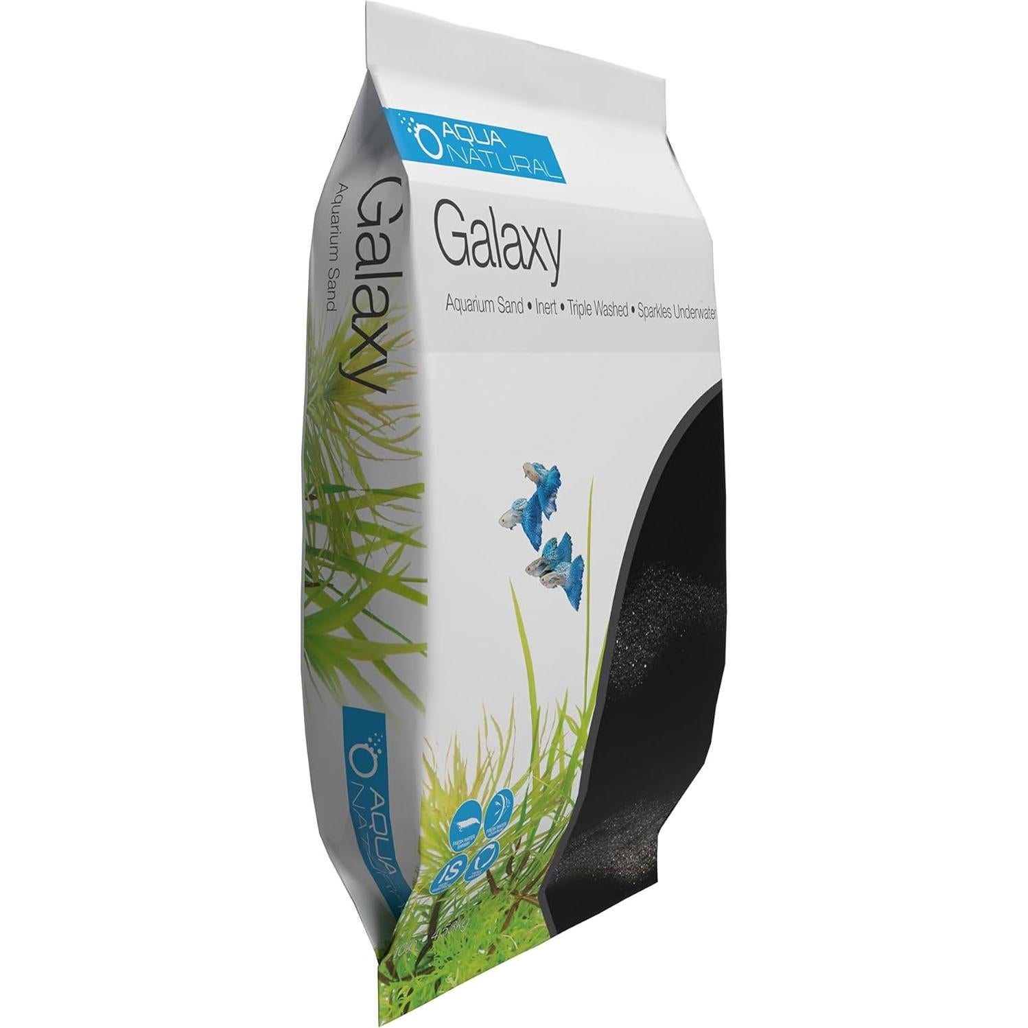 Sustrato de arena negra Aqua Natural Galaxy 4.49kg para acuarios