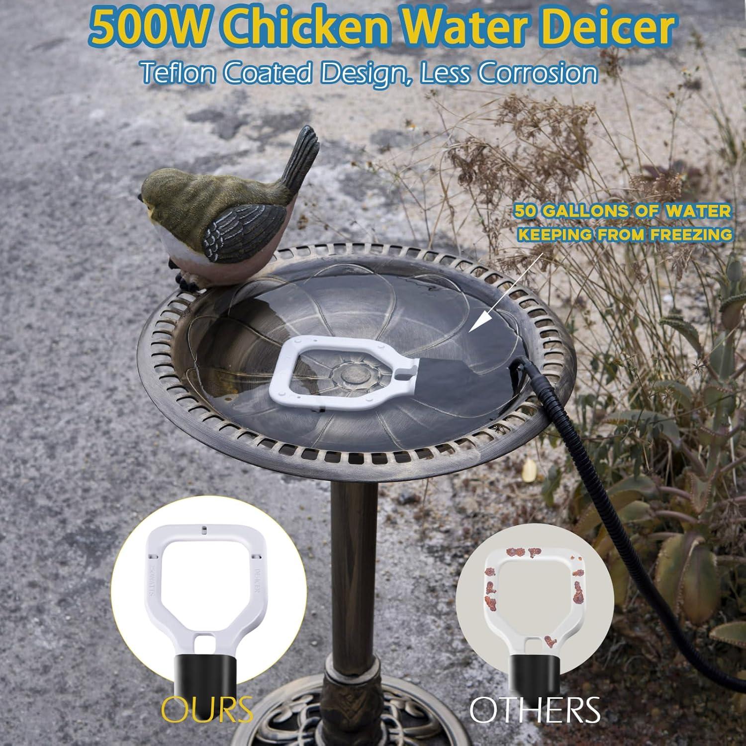 Calentador de Agua para Pollos Magoog 500W con Termostato