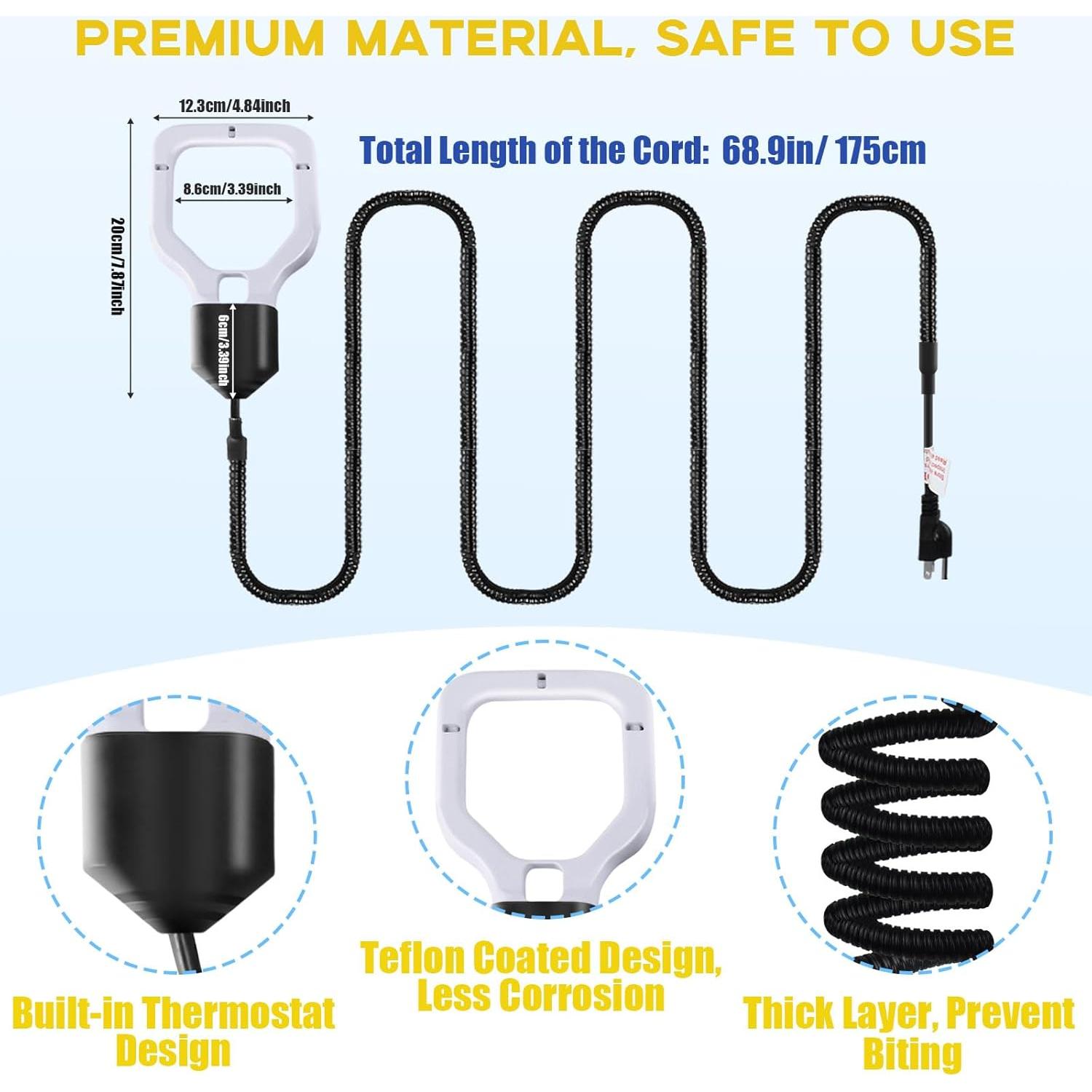 Calentador de Agua para Pollos Magoog 500W con Termostato