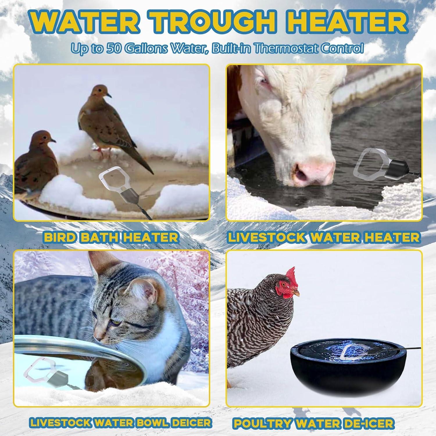 Calentador de Agua para Pollos Magoog 500W con Termostato