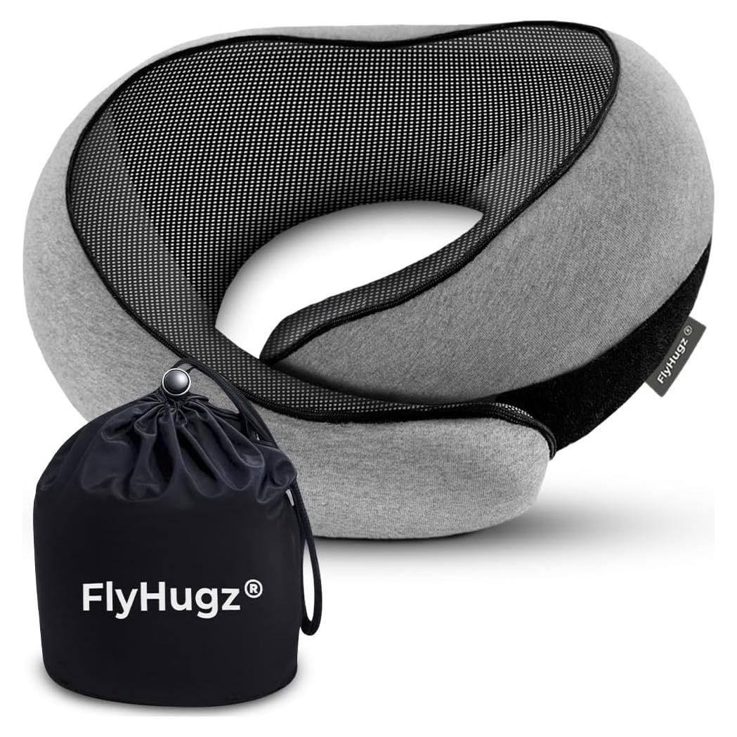 Almohada de Viaje FlyHugz para Cuello - Espuma Memoria, Compacta