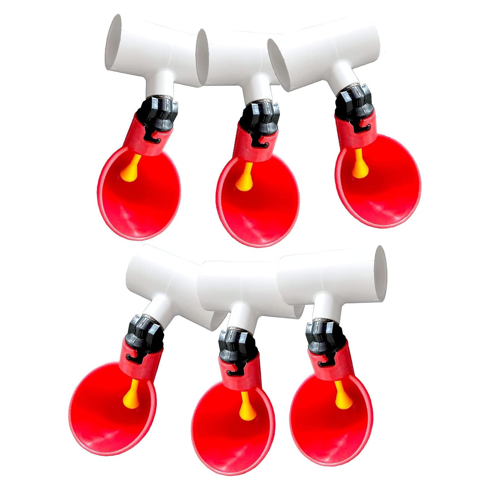 Tazas Bebederos Automáticos para Pollos HFarming 6 Piezas PVC