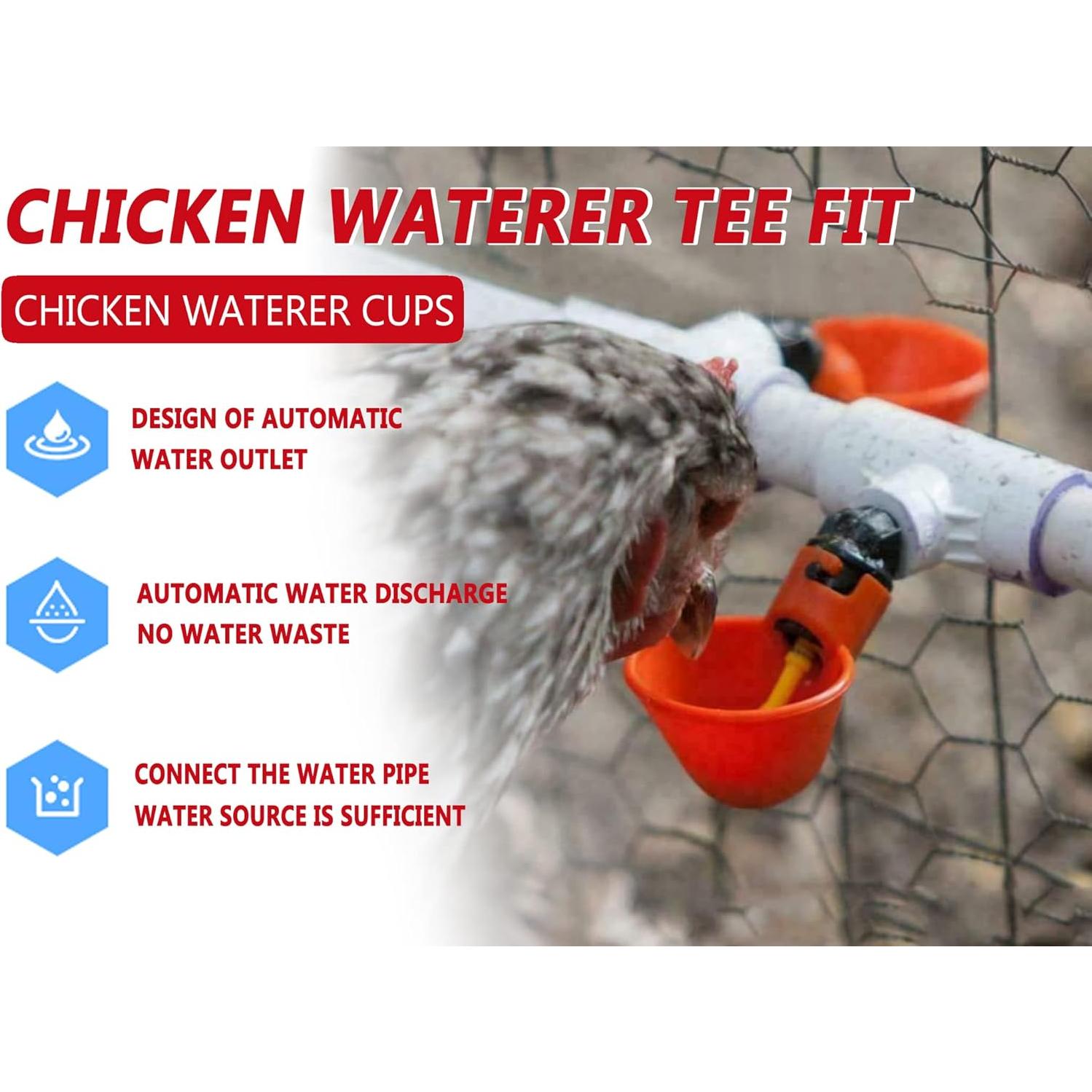 Tazas Bebederos Automáticos para Pollos HFarming 6 Piezas PVC