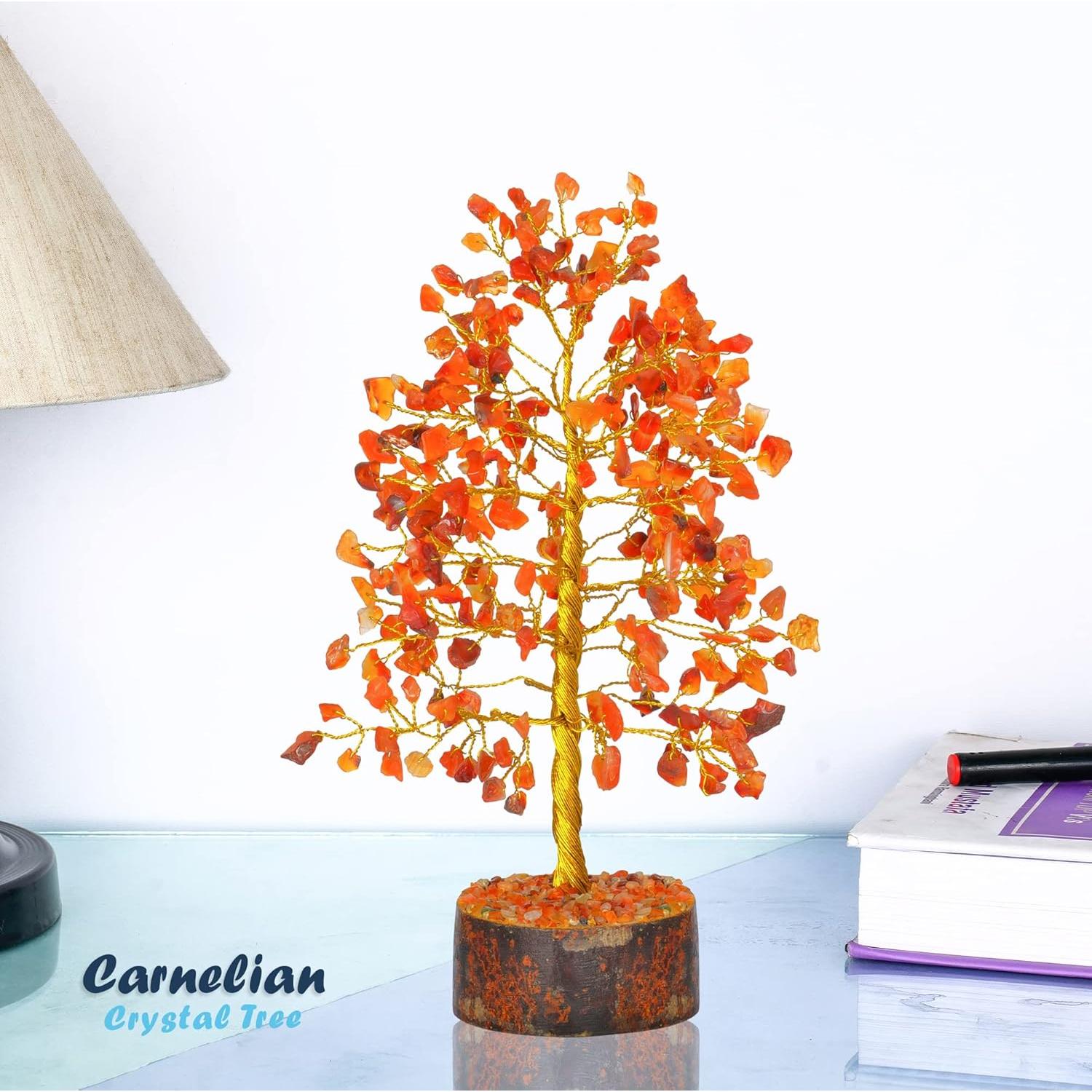 Árbol de Cristal YATHABI de Cornalina 25,4 cm Feng Shui