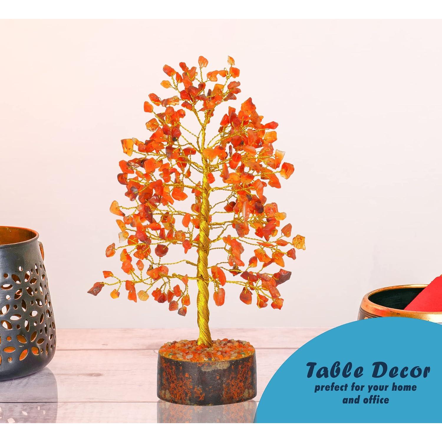 Árbol de Cristal YATHABI de Cornalina 25,4 cm Feng Shui