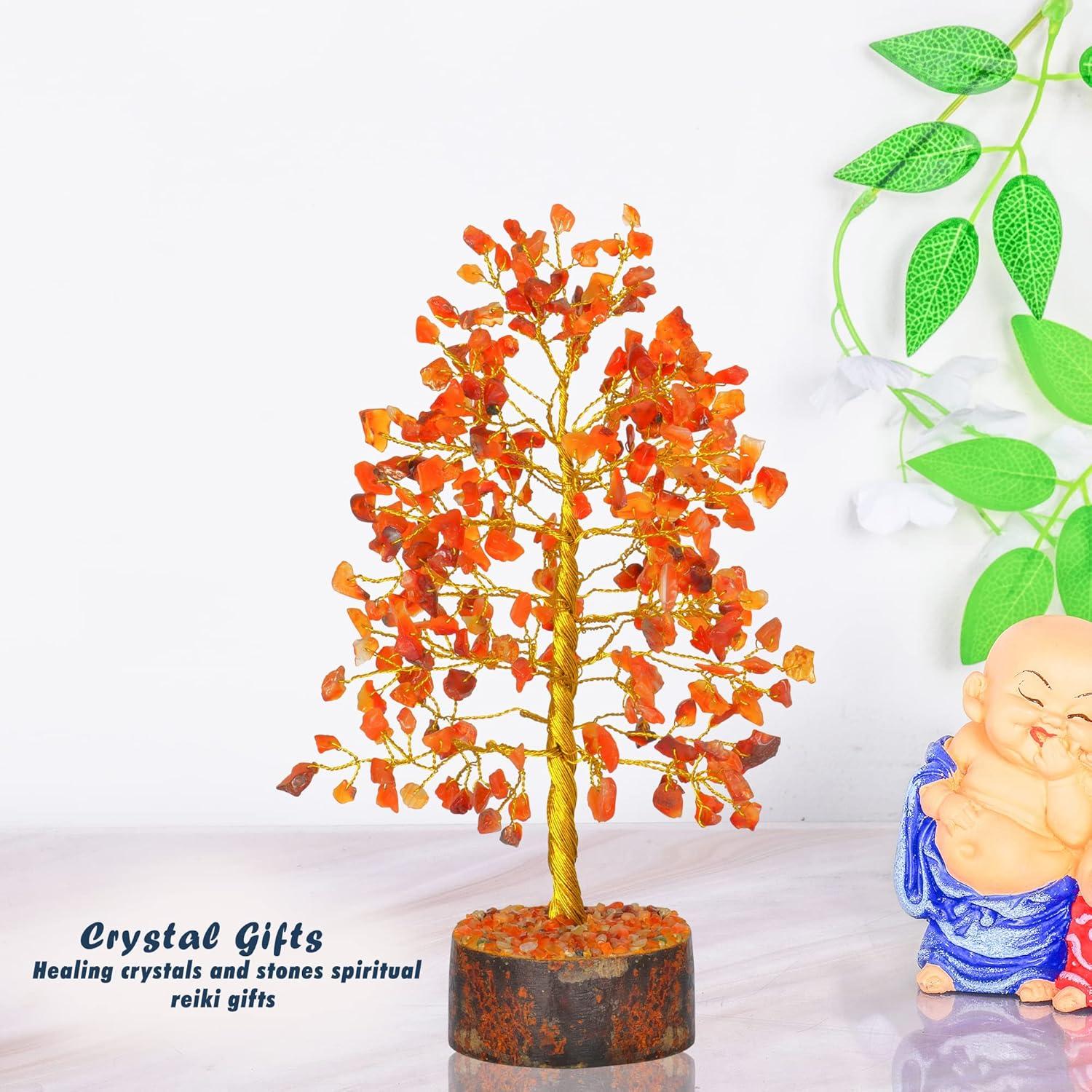 Árbol de Cristal YATHABI de Cornalina 25,4 cm Feng Shui