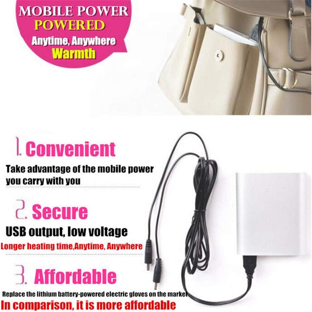 Guantes Calentados USB Kbinter para Mujeres y Hombres - Invierno