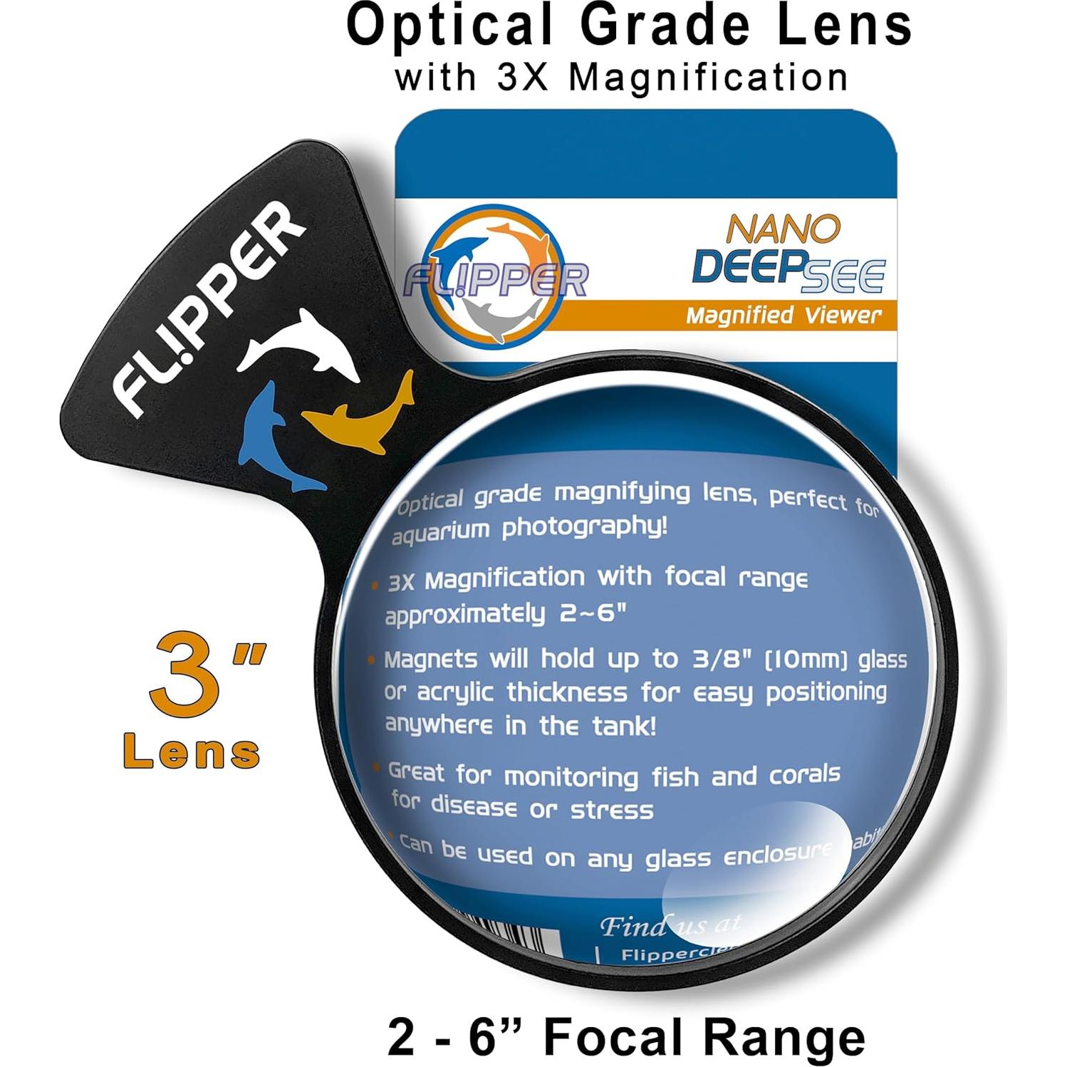Lupa Flipper DeepSee 7,62 cm para Acuarios de Agua Dulce