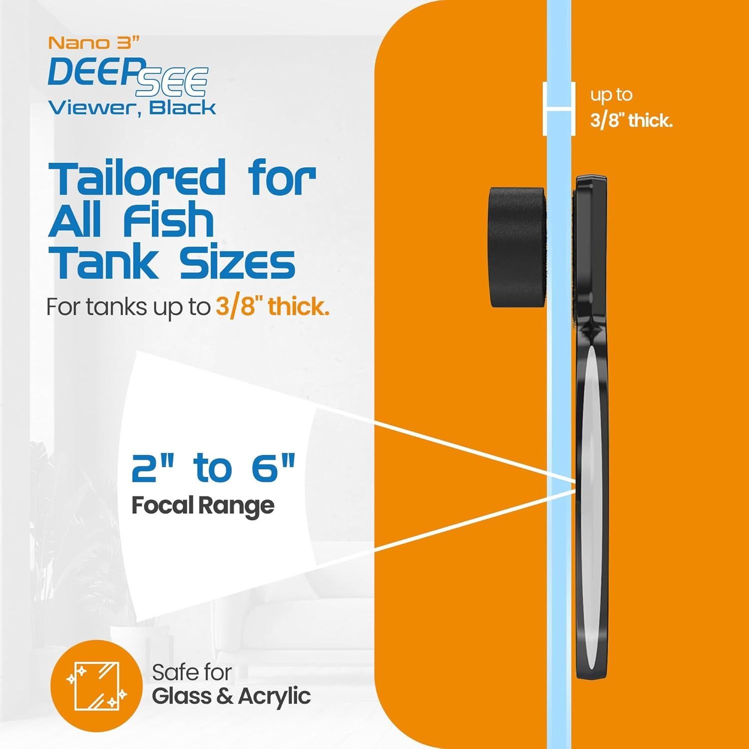 Lupa Flipper DeepSee 7,62 cm para Acuarios de Agua Dulce