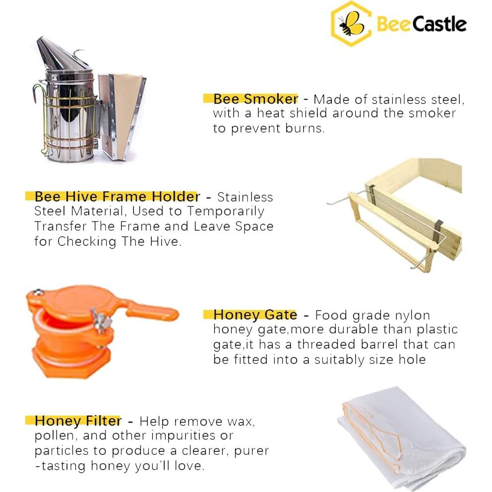Kit de Colmena BeeCastle 10 Marcos + Herramientas y Traje