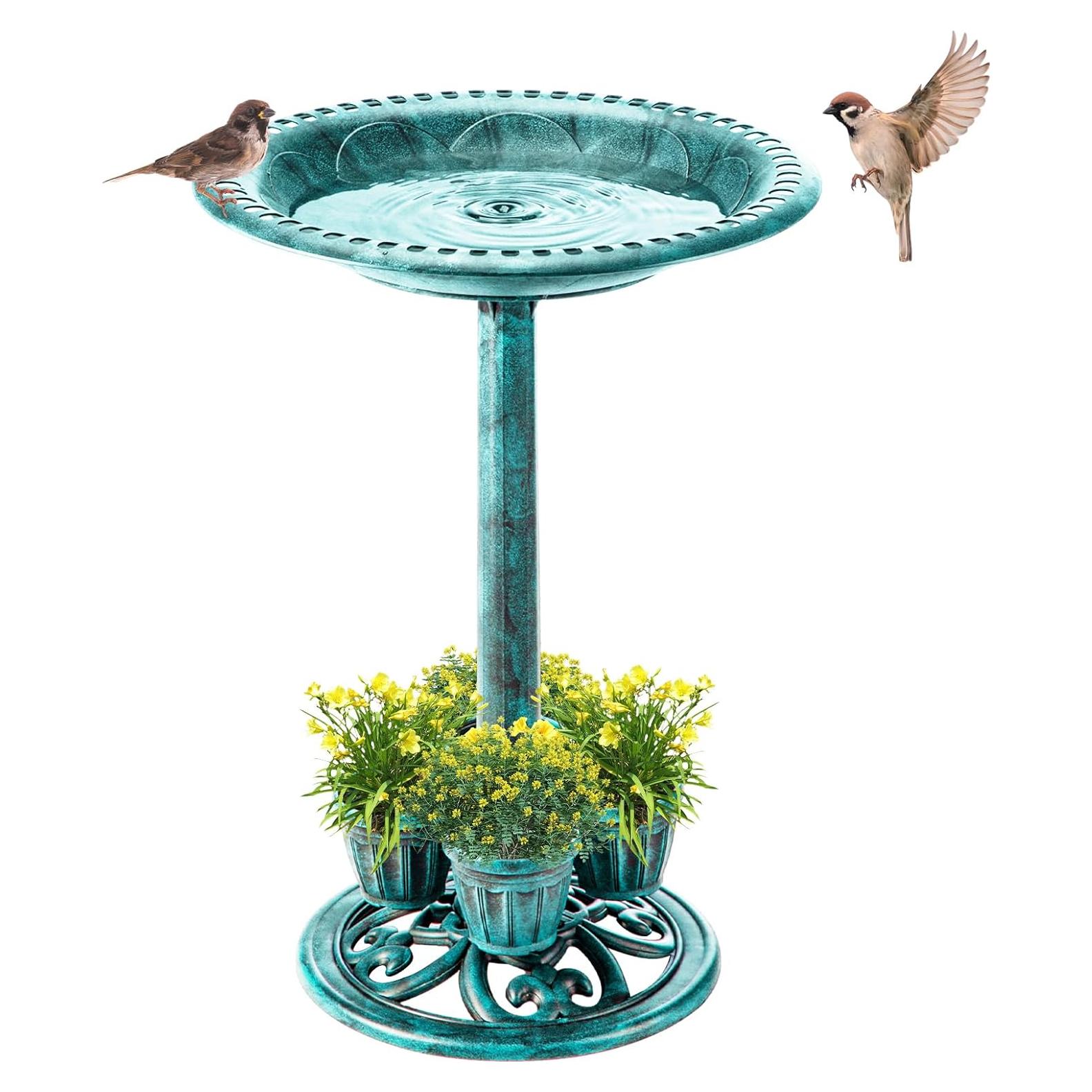 Fuente para Aves Demeyad con 4 Macetas 71 cm Verde Vintage