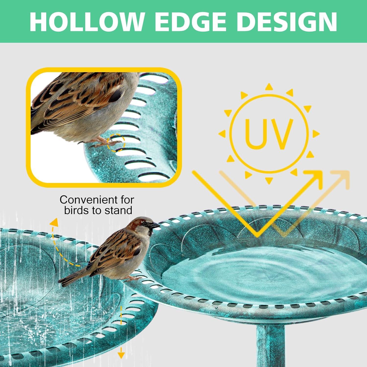 Fuente para Aves Demeyad con 4 Macetas 71 cm Verde Vintage