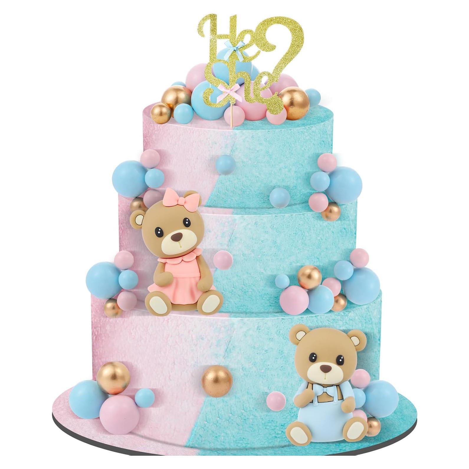 Conjunto 19 Piezas Adornos Pastel Revelación Gerrii