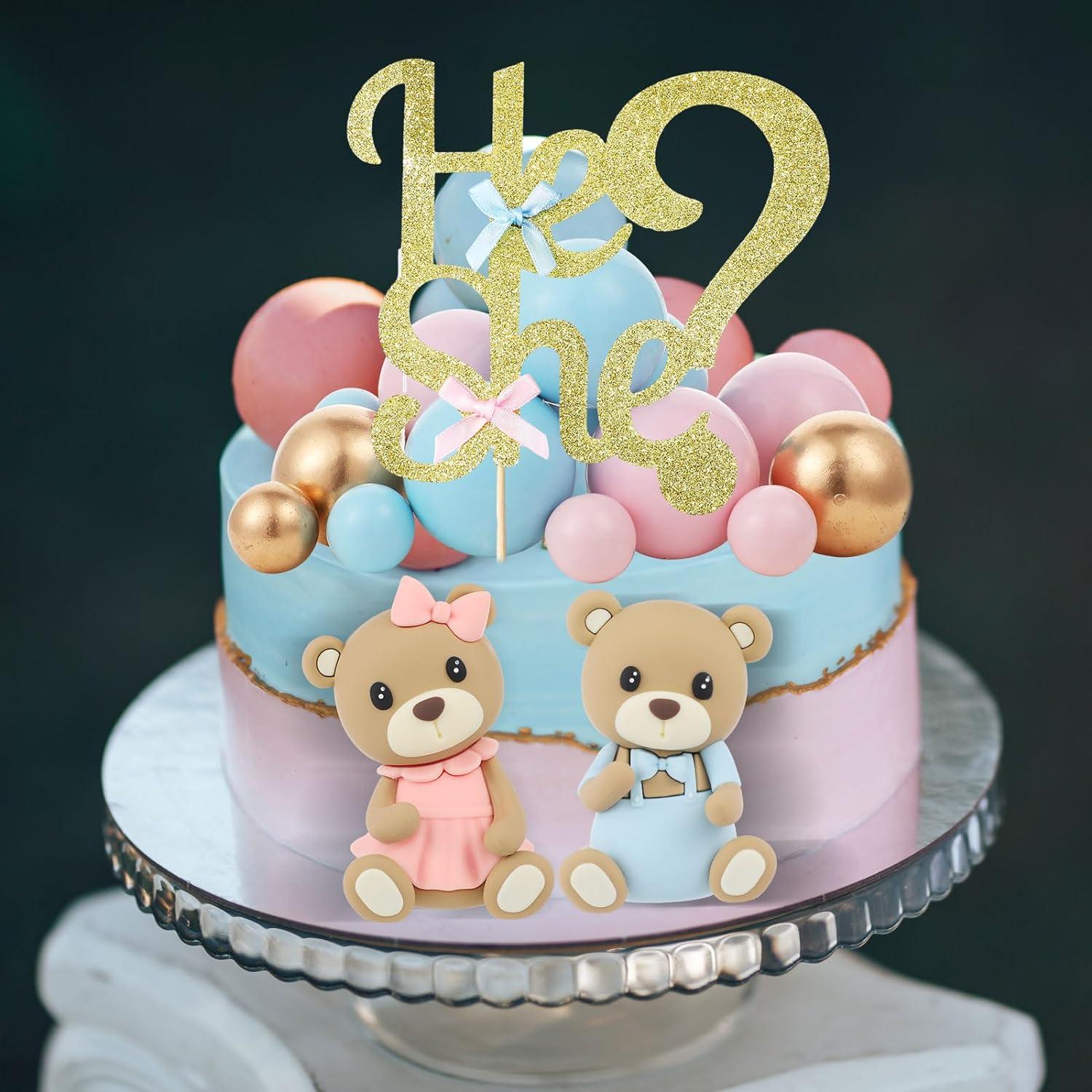 Conjunto 19 Piezas Adornos Pastel Revelación Gerrii