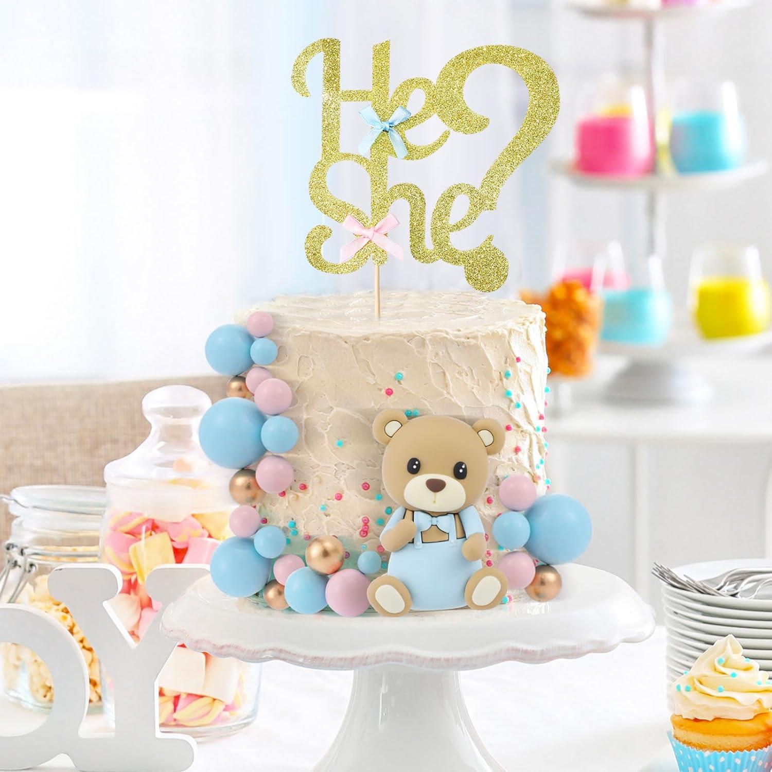 Conjunto 19 Piezas Adornos Pastel Revelación Gerrii