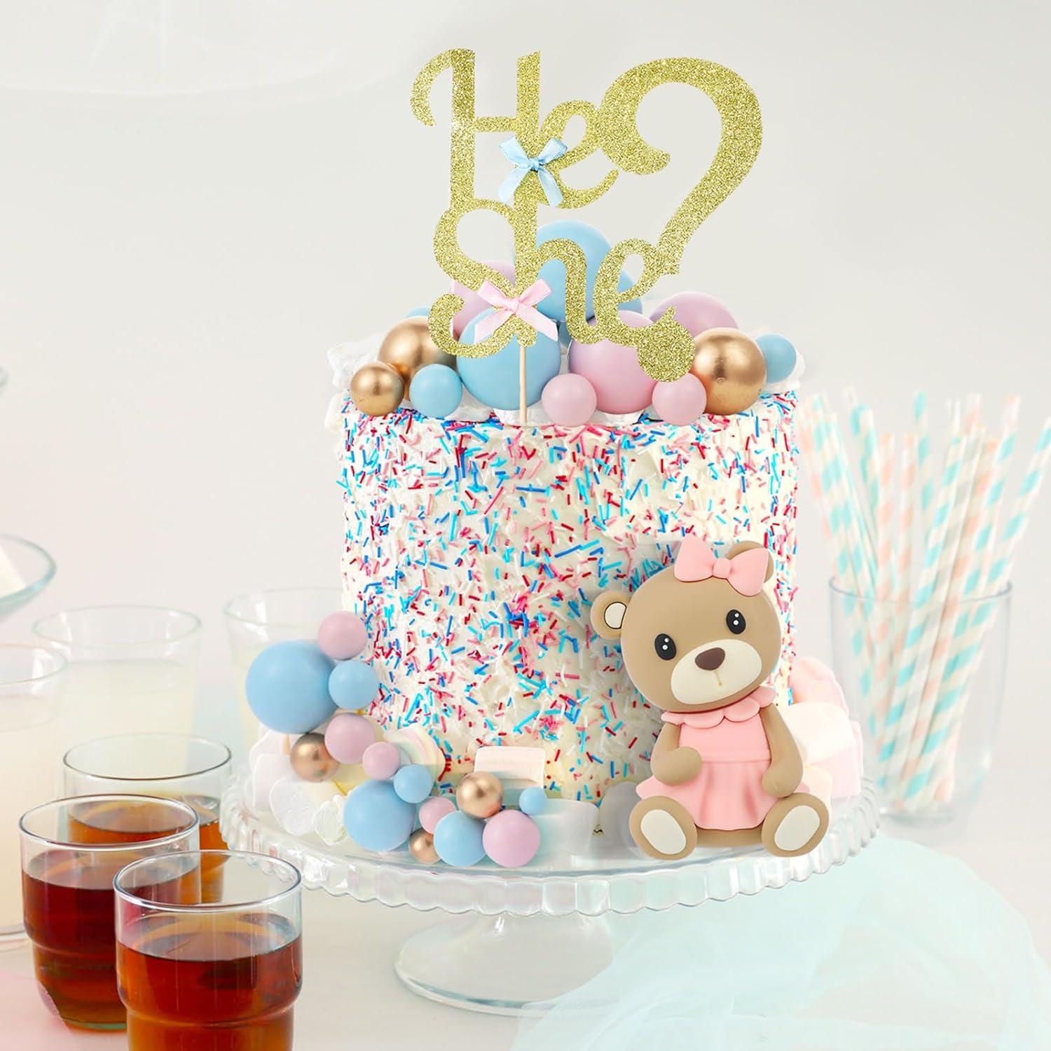 Conjunto 19 Piezas Adornos Pastel Revelación Gerrii