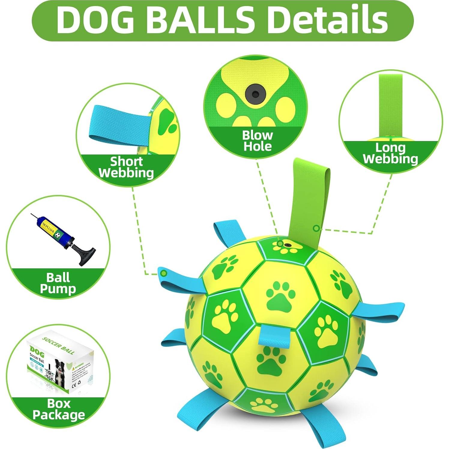 Pelota de Fútbol para Perros QDAN 15.24 cm Verde Amarillo