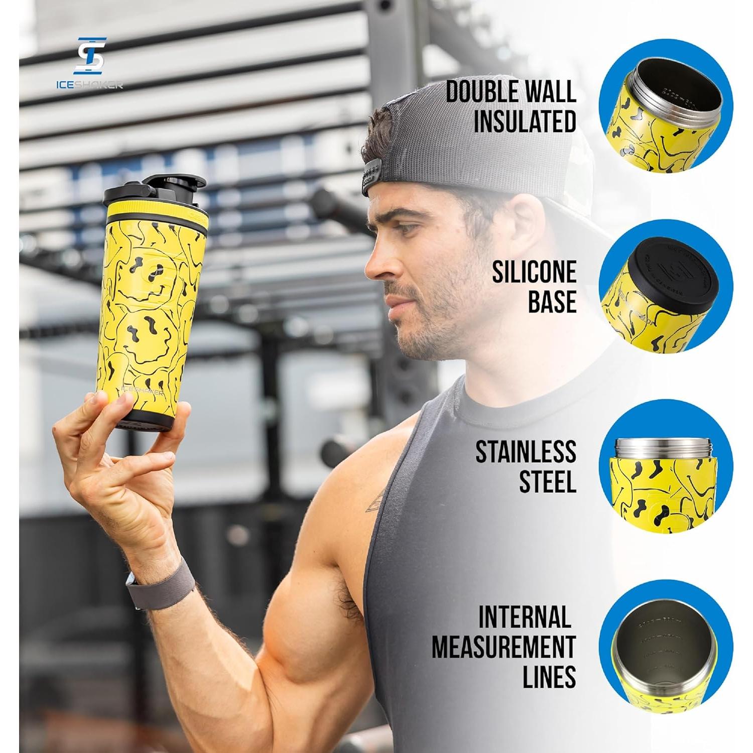 Botella Agitadora Acero Inoxidable Ice Shaker 770ml Aislada