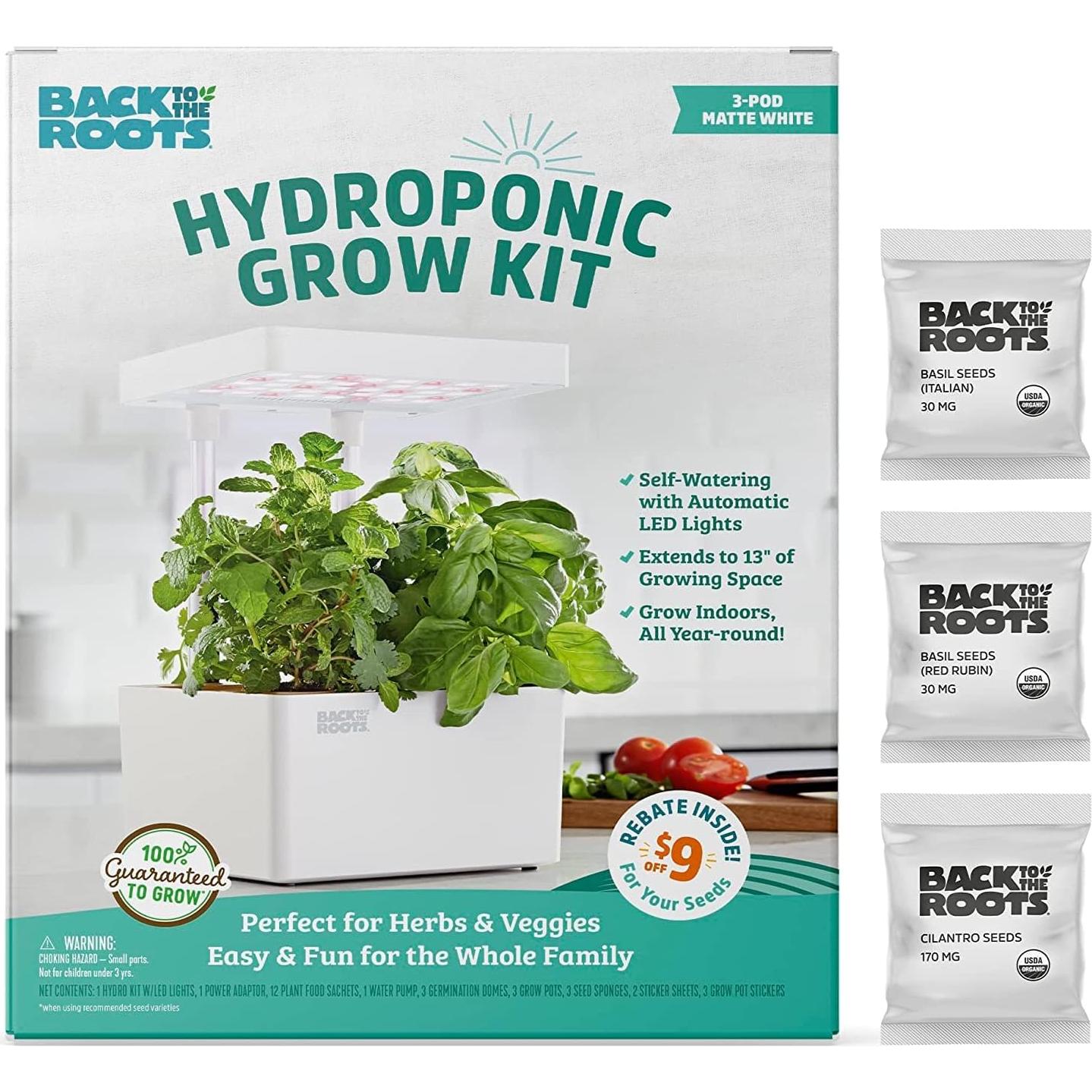 Kit de Cultivo Hidropónico Back to the Roots 3 Cápsulas LED