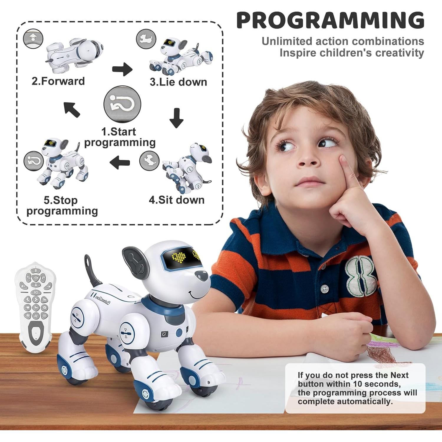 Juguete Robot Perro Interactivo Zreswap, Programable 25.4cm