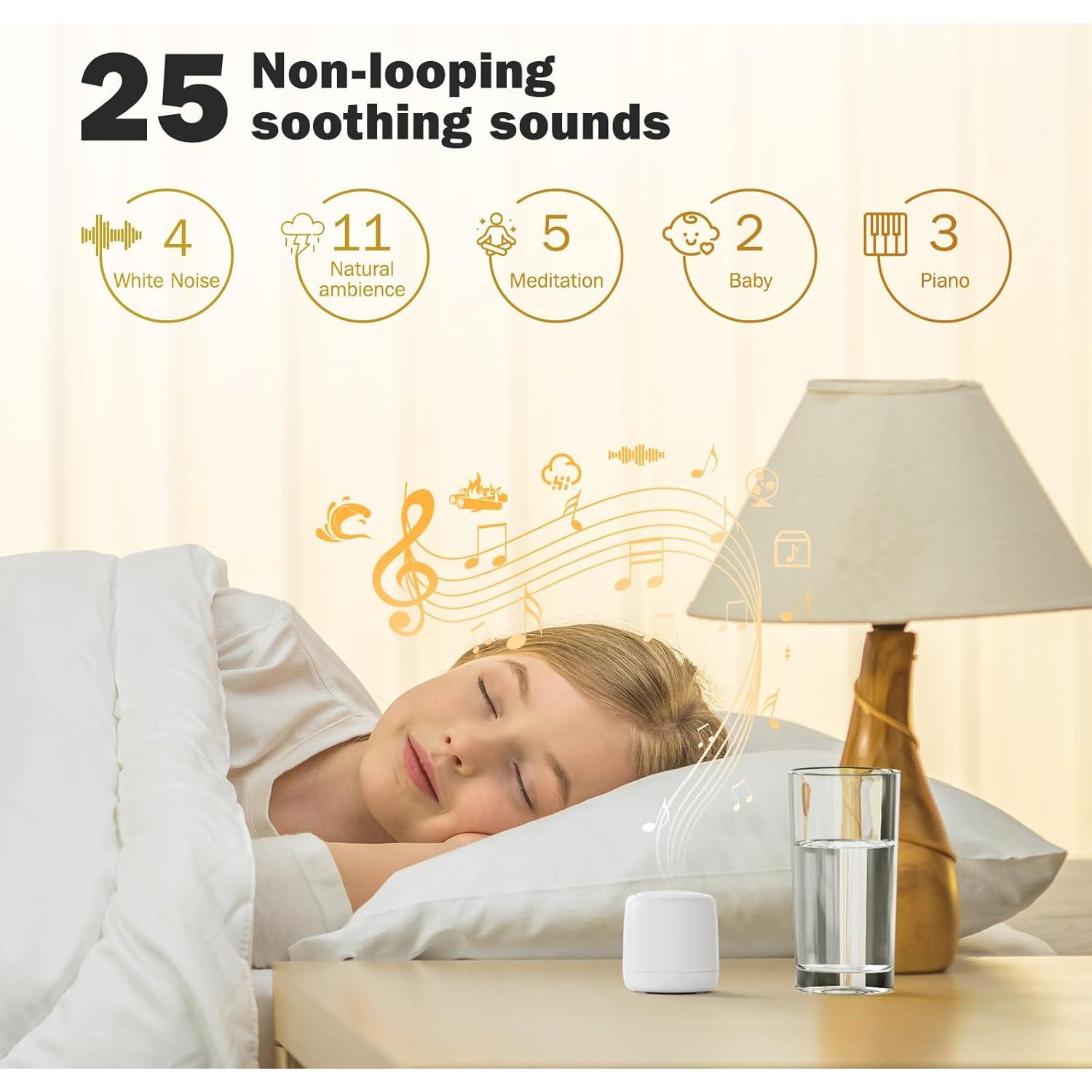 Máquina de Ruido Blanco Paussion Mini Portátil 25 Sonidos