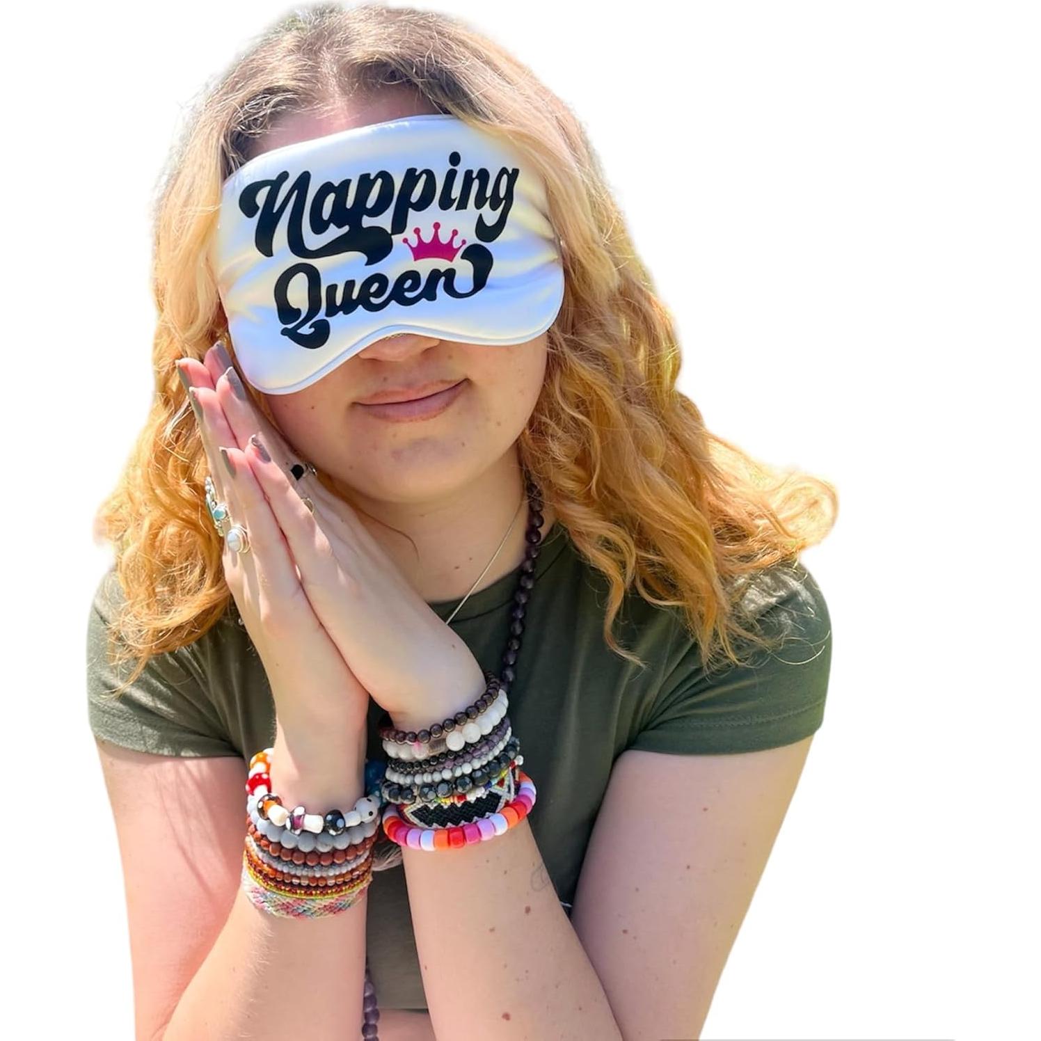 Máscara de Sueño Divertida Reina de la Siesta - Obsesiones Divertidas