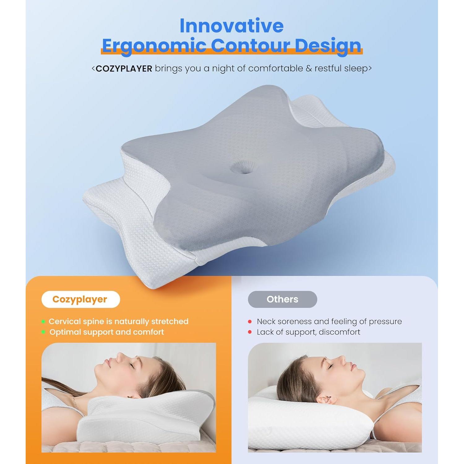 Almohada Enfriadora Cozyplayer R2 Cervical Ajustable 1.2kg