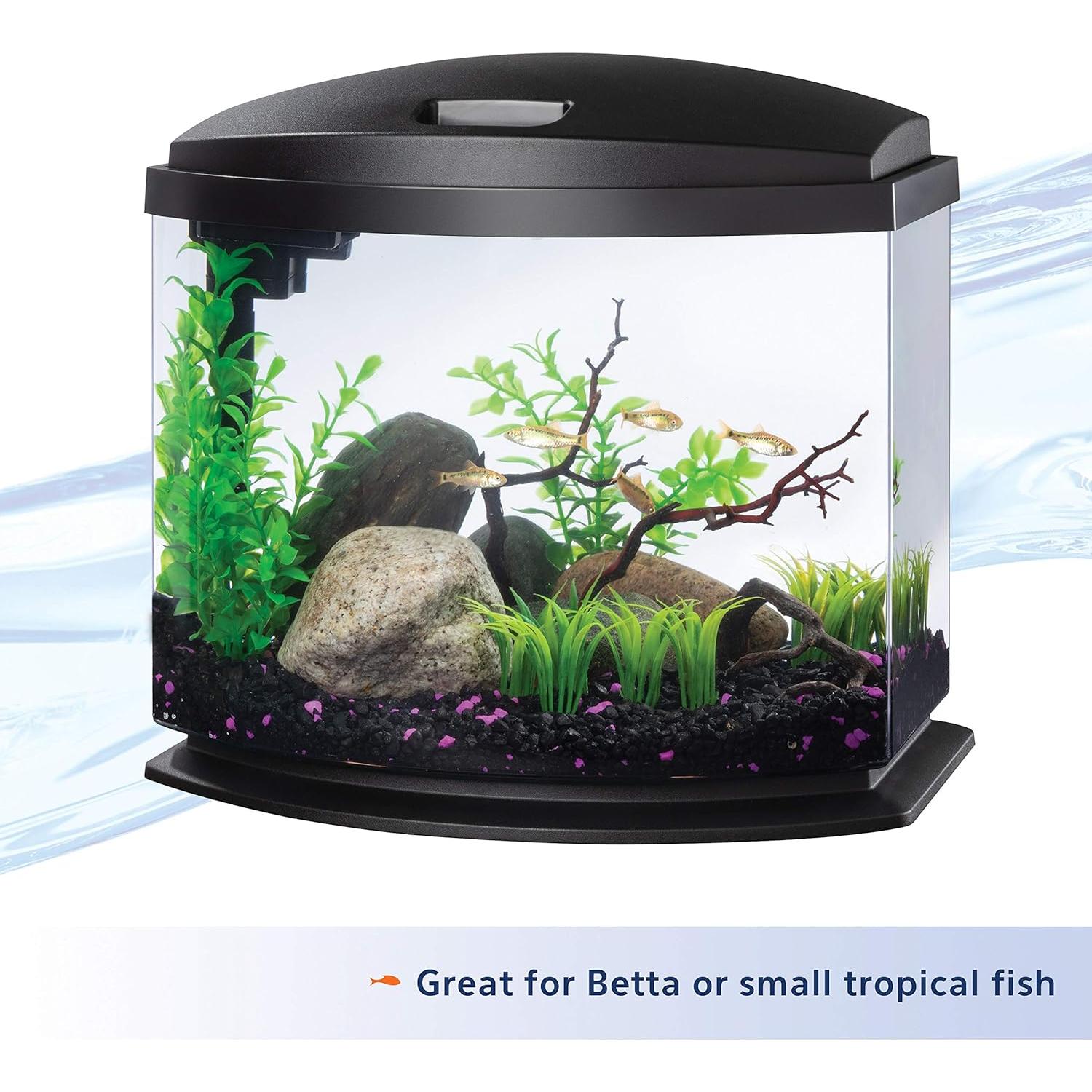 Acuario Aqueon MiniBow 19L LED con SmartClean Negro