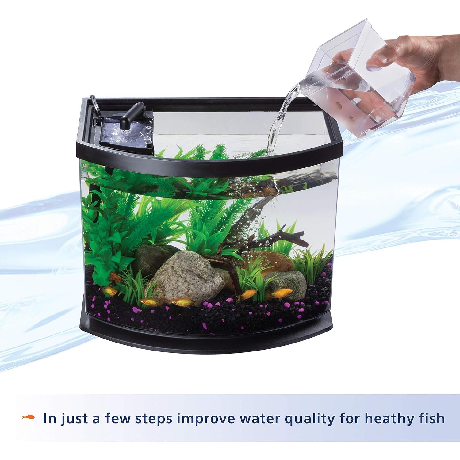Acuario Aqueon MiniBow 19L LED con SmartClean Negro