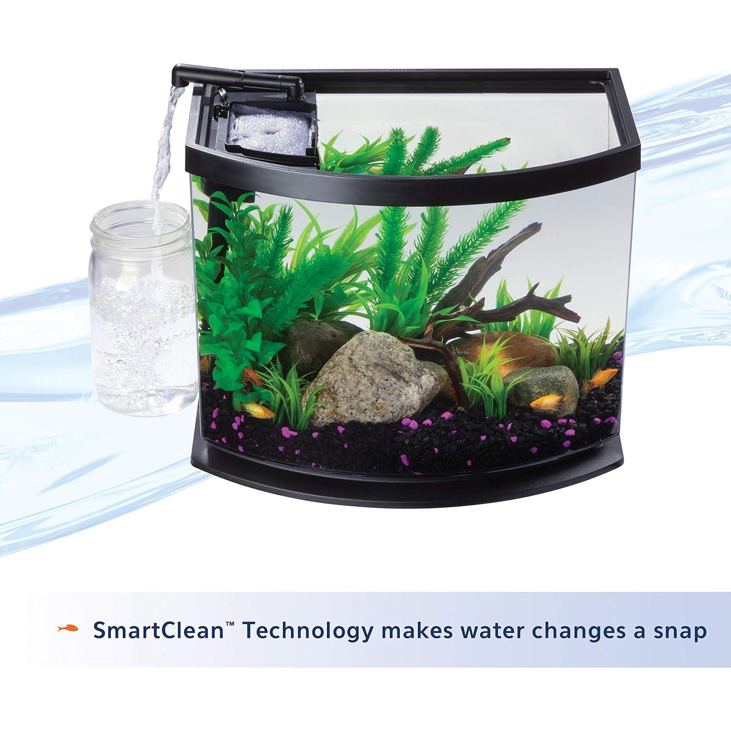 Acuario Aqueon MiniBow 19L LED con SmartClean Negro