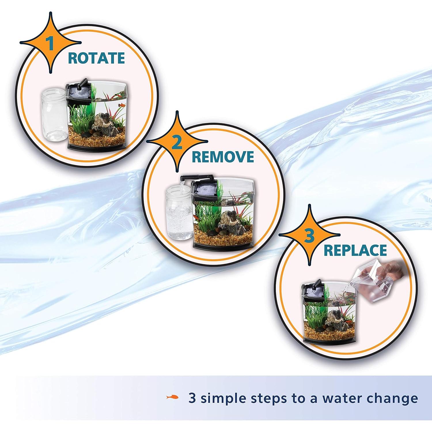 Acuario Aqueon MiniBow 19L LED con SmartClean Negro