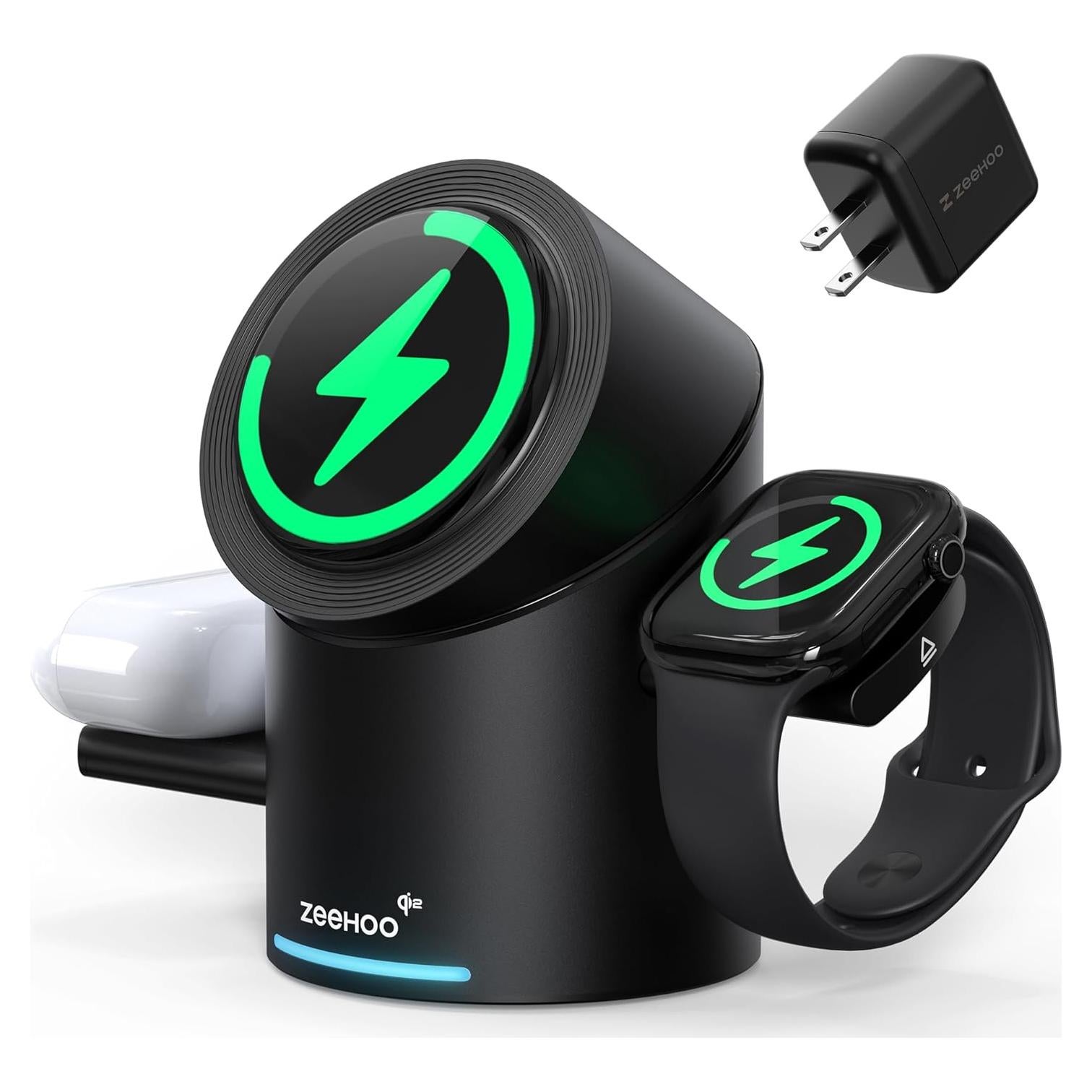 Estación de Carga 3 en 1 ZEEHOO Qi2 15W para Apple