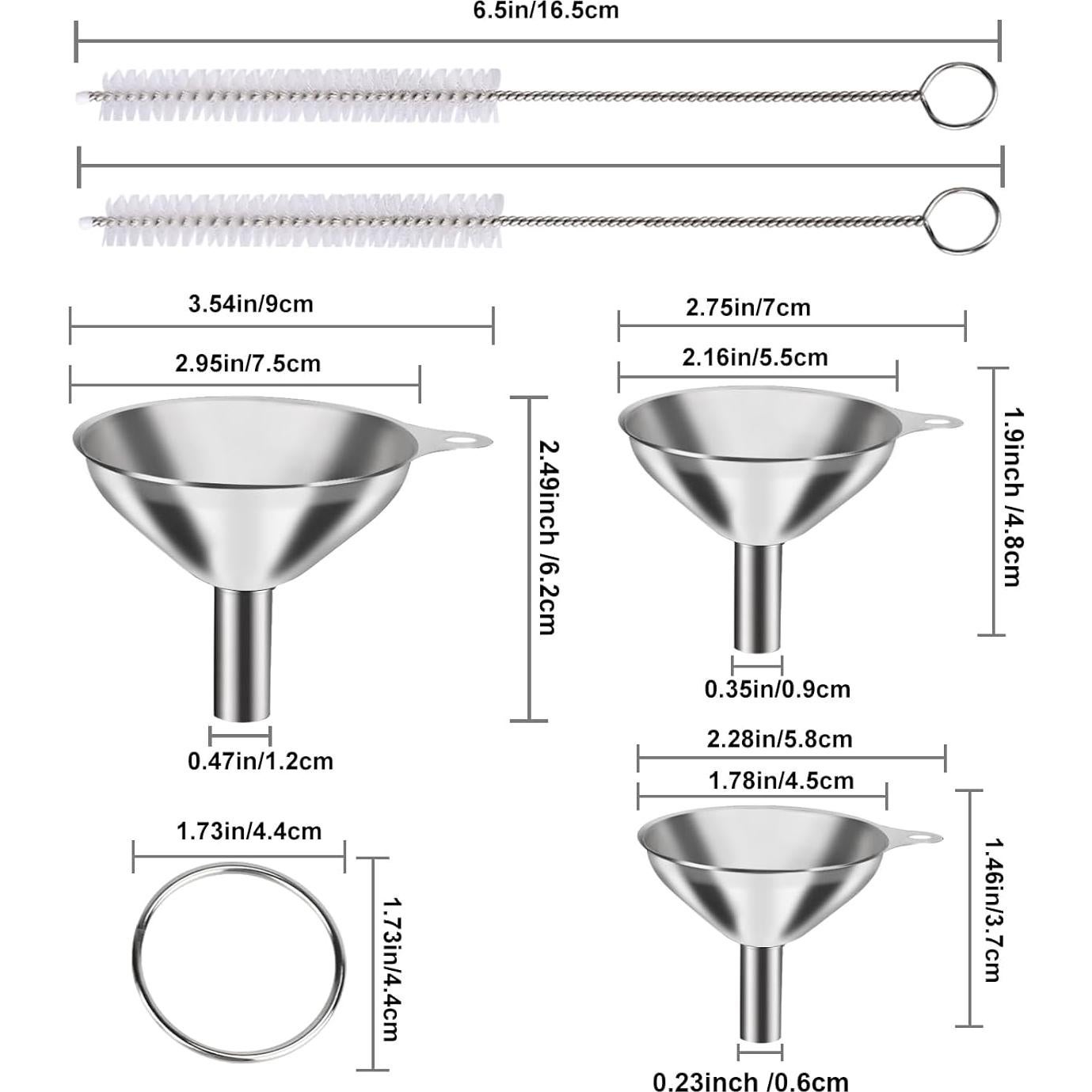 Juego de 3 Embudos de Acero Inoxidable YLYL - Cocina