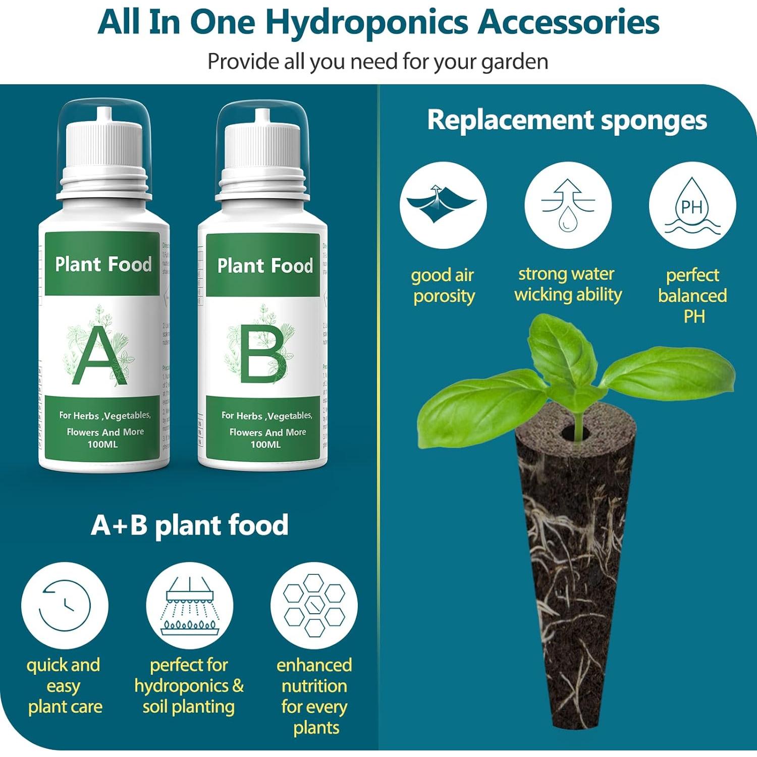 Kit de Cultivo Hidropónico Yoocaa 80 Piezas para Aerogarden