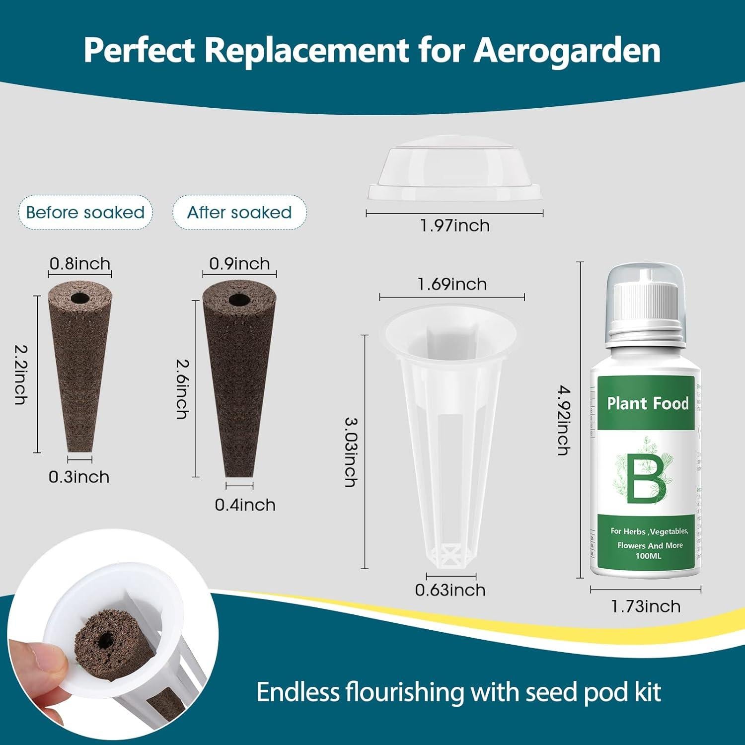 Kit de Cultivo Hidropónico Yoocaa 80 Piezas para Aerogarden