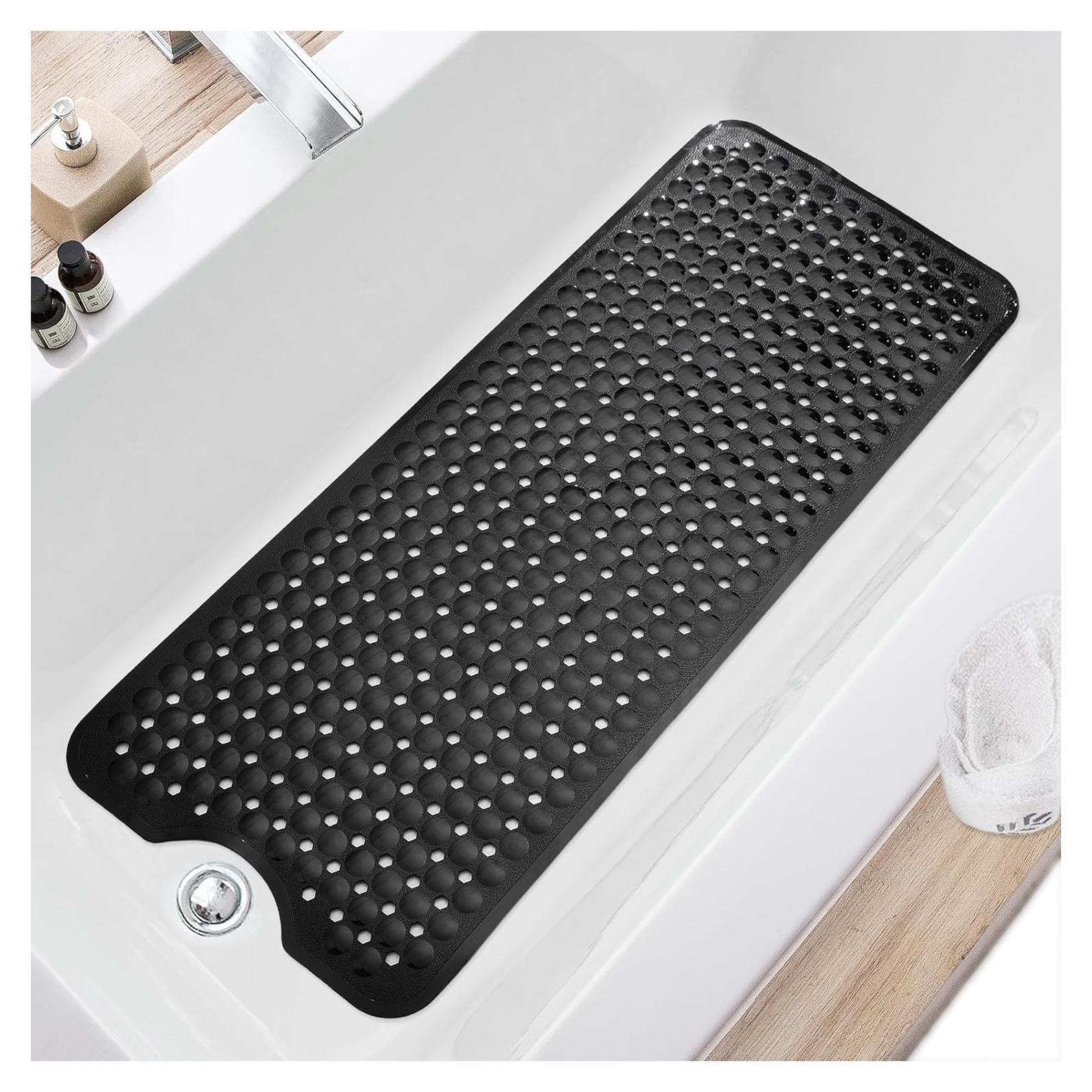 Alfombrilla de Baño Antideslizante TEESHLY 101.6x40.6cm Negra