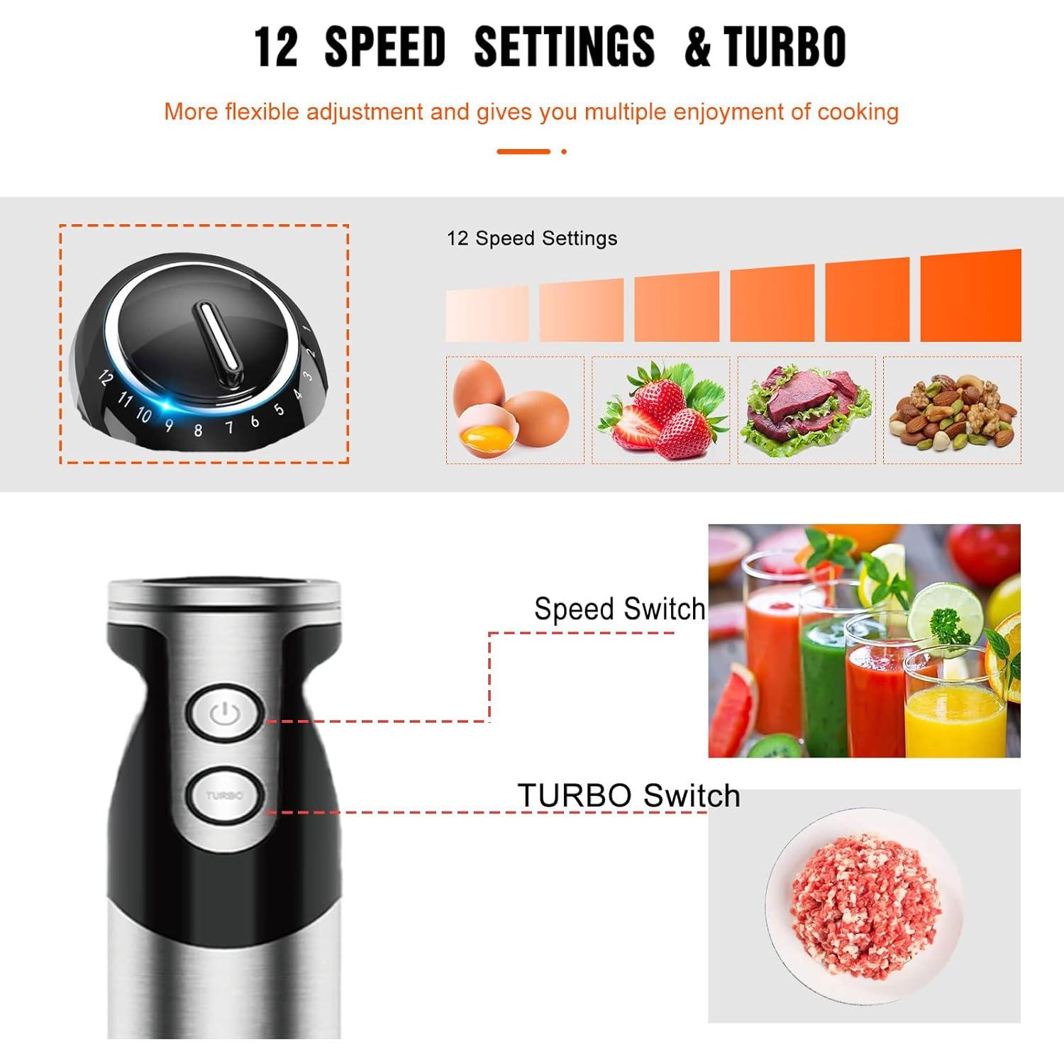 Batidora de Inmersión MegaWise CL-2021 3-en-1 1000W