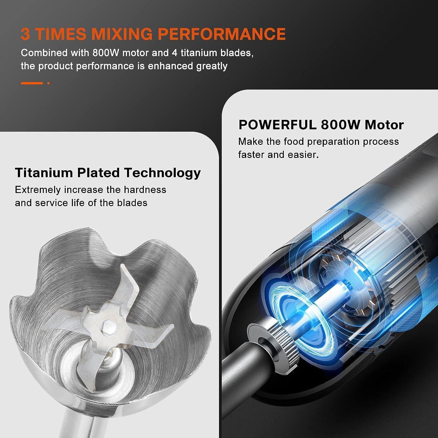 Batidora de Inmersión MegaWise CL-2021 3-en-1 1000W