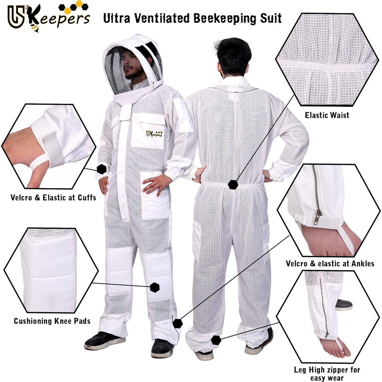 Traje de Apicultura USKeepers XL Ultra Ventilado con Guantes