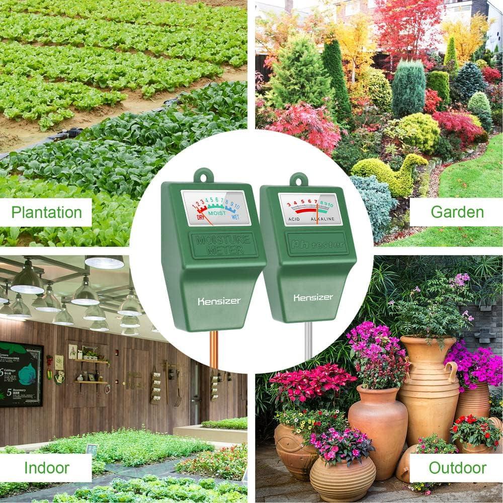 Medidor de Suelo Kensizer - Humedad y pH Digital Sin Batería