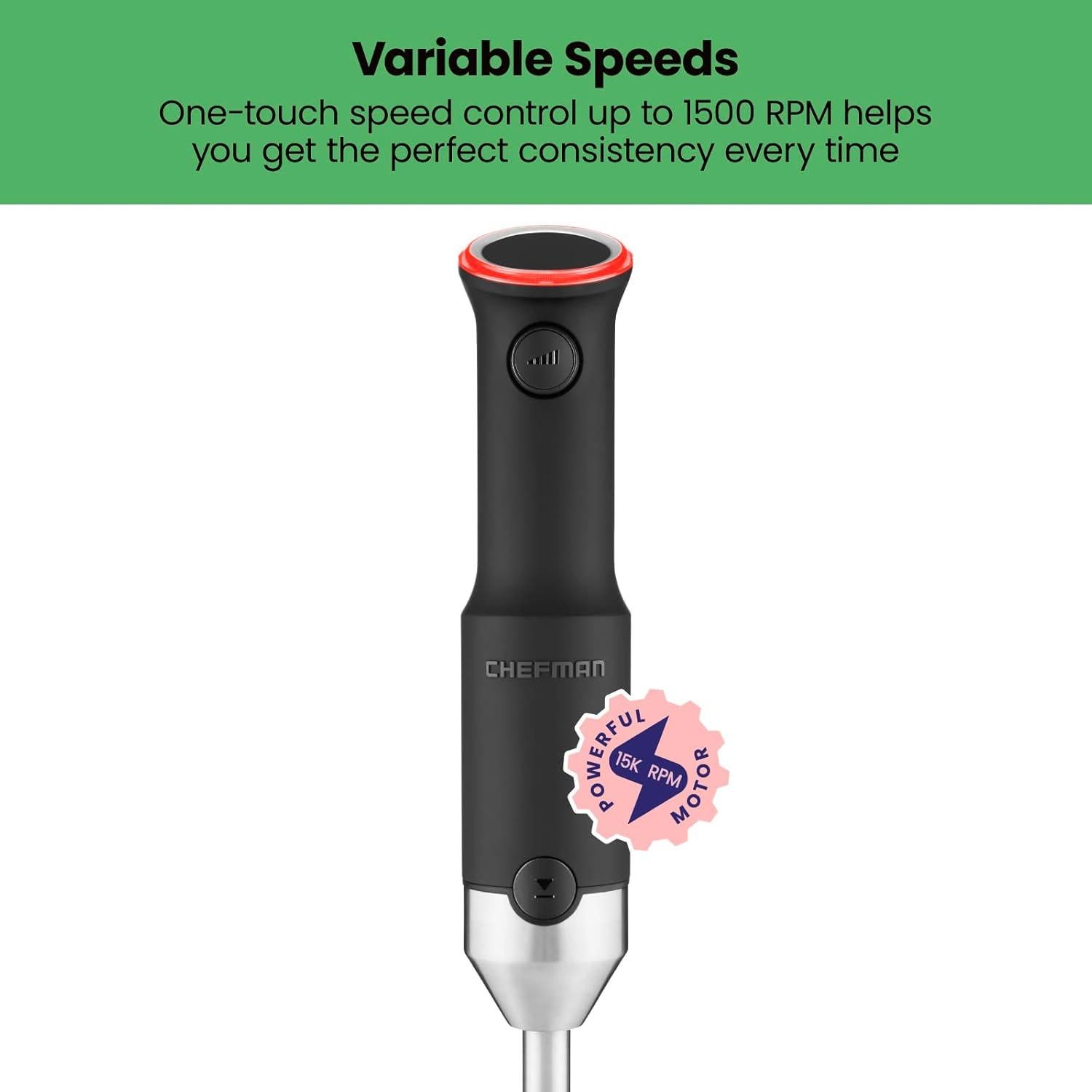 Batidora de Inmersión Sin Cable Chefman RJ19-RS1 1700W