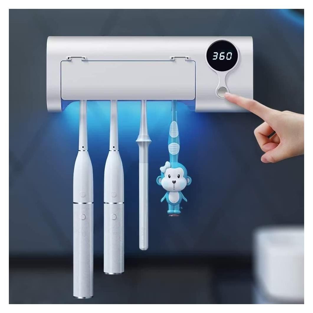 Soporte para Cepillos de Dientes MIMORE TH-01-W, 4 Ranuras, Temporizador