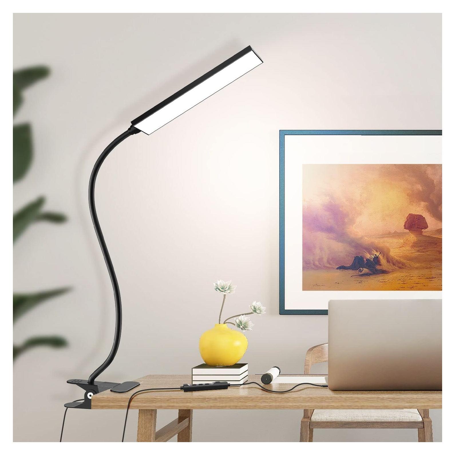 Lámpara de escritorio LED Vansuny 5W con clip y 11 niveles de brillo