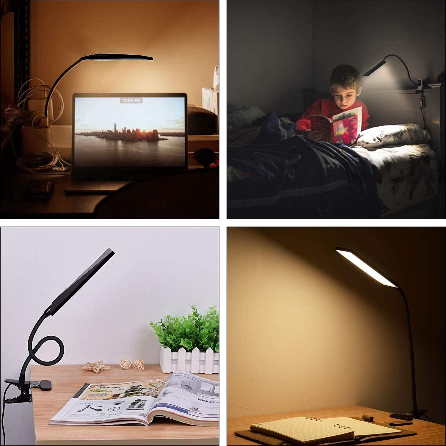 Lámpara de escritorio LED Vansuny 5W con clip y 11 niveles de brillo
