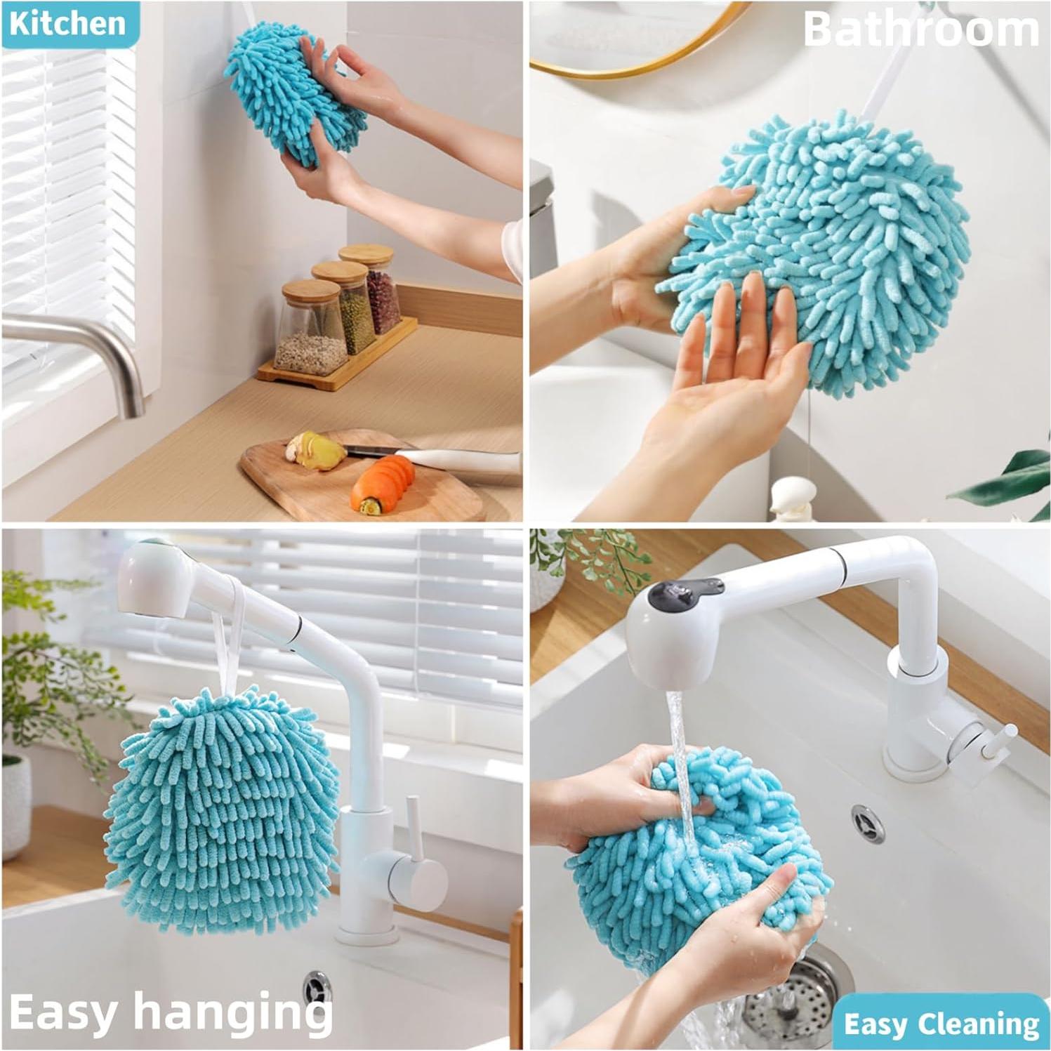 Juego de 2 Toallas de Mano Frbryak Chenille Azul 17.8 cm