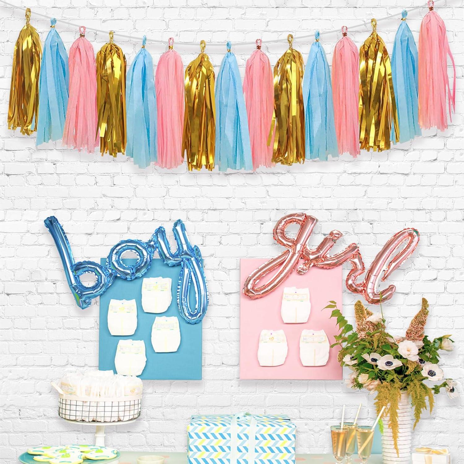 Decoraciones Revelación de Género Aonor - Banner y Borlas