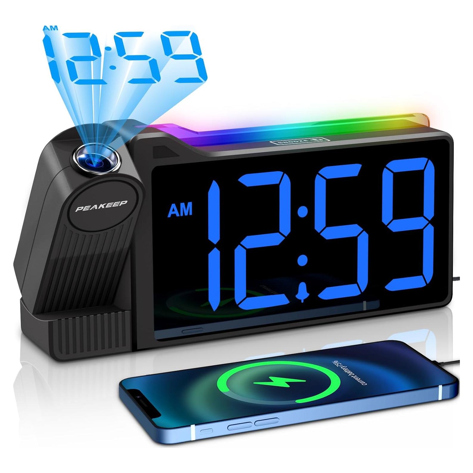 Reloj Despertador Proyector Peakeep MHP6050 LED con Luz Nocturna