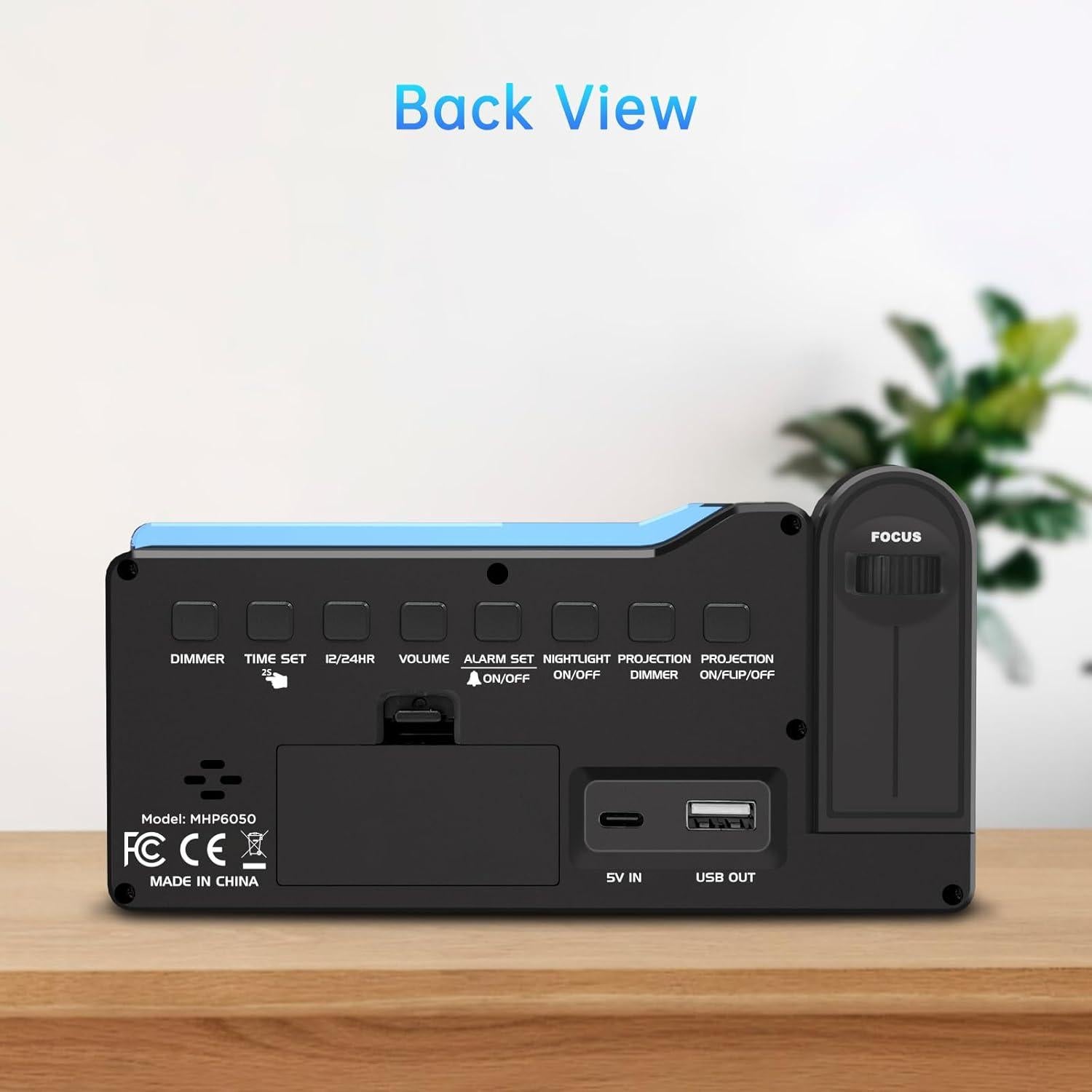 Reloj Despertador Proyector Peakeep MHP6050 LED con Luz Nocturna